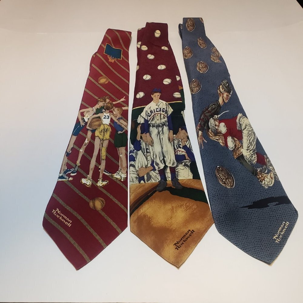 VINTAGE Norman Rockwell Golf Ties Collection | Set of 3